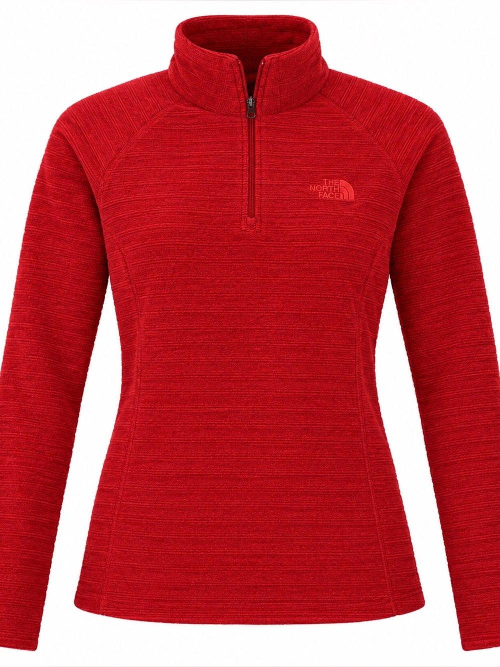 The North Face X-Large Red Striped Fleece 1/4 Zip PolarTec Thermal Pro Sweater